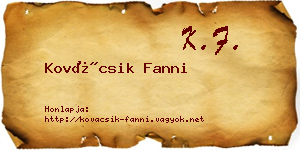 Kovácsik Fanni névjegykártya